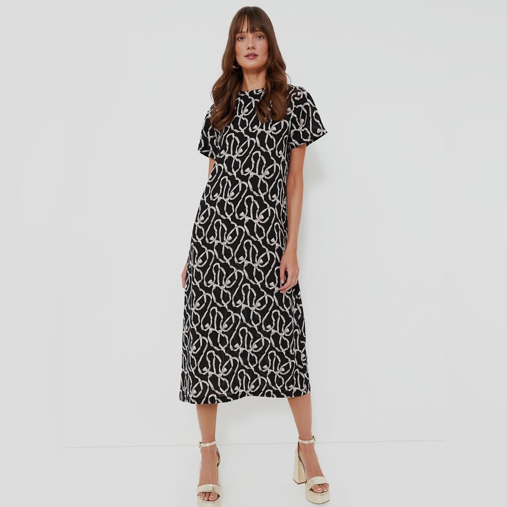 Tuckernuck Hyacinth House Black Bow Print Rowan Maxi Dress